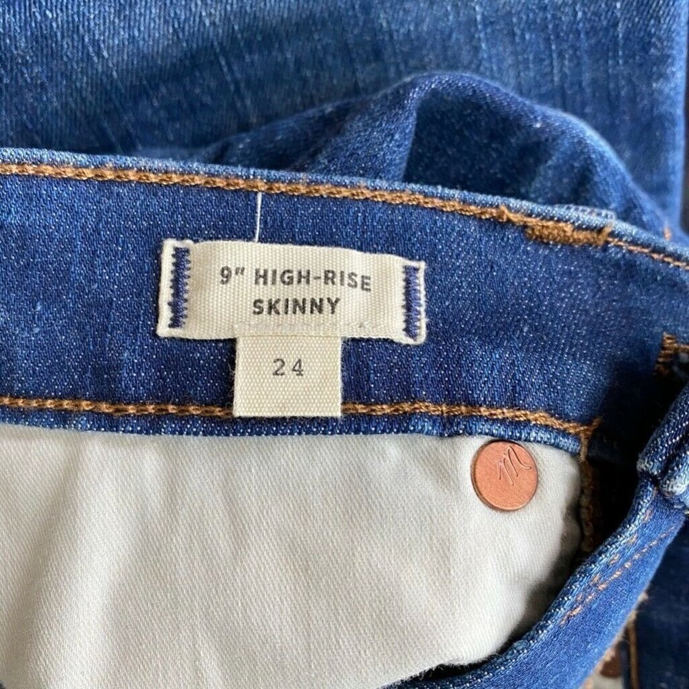 Madewell Slim Skinny Jeans Raw Hem High Rise 24 - Picture 7 of 9